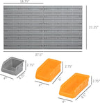 DURHAND Wall Mounted Storage Bins, 44PC Pegboard Tool Organizer Rack Kit Garage Plastic Shop Tool, Orange