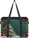 Reusable Grocery Bags Heavy Duty Shopping Bags Foldable Large Tote Bags with Long Handles & Hard Bottom