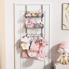 HapiRm Over The Door Hanger with Coat Hooks and 2 Baskets, Rustproof & Waterproof Over The Door Hooks, Storage Organizer for 