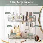 Aveniee Corner Bathroom Counter Organizer, Bathroom Countertop Shelf Makeup Organizer for Vanity Perfume Tray for Corner Stor
