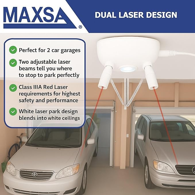 Maxsa 37314-W-RS Dual Parking Aid with Light