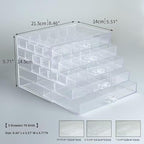Feadily Acrylic Jewelry Organizer Box, Jewelry Drawer Organizer With 5 Drawers 79 Grids, Clear