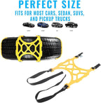 VaygWay Car Snow Tire Anti-Slip Chains - All Season Black Upgraded - Emergency Vehicle Tire Chains for Cars, SUVs, & Trucks (