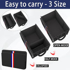Homeve Trunk Organizer for Car, Waterproof Collapsible 3 Compartments Car Organizer, Foldable Storage for Car Accessories, Too