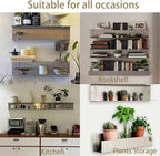 Stainless Steel Floating Shelf Picture Ledge, 23.6 Inch Wall Mounted Display Shelf with Back Guard, Heavy Duty Bathroom & Kit
