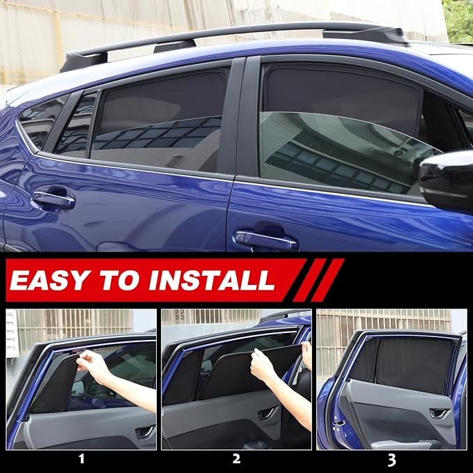 Car Window Shade Compatible with Subaru Crosstrek 2024 2025 2026, Front Rear Mesh Side Window Sun Shade Glare Shield and UV Rays Protection Accessories (Front + Back Window)