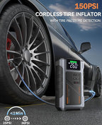 Portable Jump Starter with Air Compressor 4500A Peak with 150PSI Tire Inflator, Jump Box for 12V Car Battery Power Booster