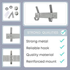 Small Coat Rack Wall Mount – Brushed Nickel 6 Inch Stainless Steel Hook Rail with 2 Heavy Duty Double Coat Hooks – Wall Mount