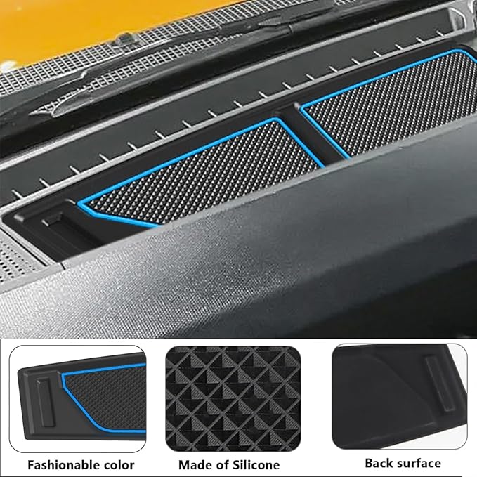 Auovo Dash Cover Tray Compatible with Ford Bronco Accessories 2021 2022 2023 2024 2025 2026 Bronco Silicone Dashboard Mat fit