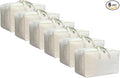Soft Large Canvas Comforter Storage Bags with Four Carrying Handles and Clear Window, Closet Organizer for Clothing, Blankets
