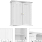 ChooChoo Bathroom Wall Cabinet, Over The Toilet Space Saver Storage Cabinet, Medicine Cabinet with 2 Door and Adjustable Shel