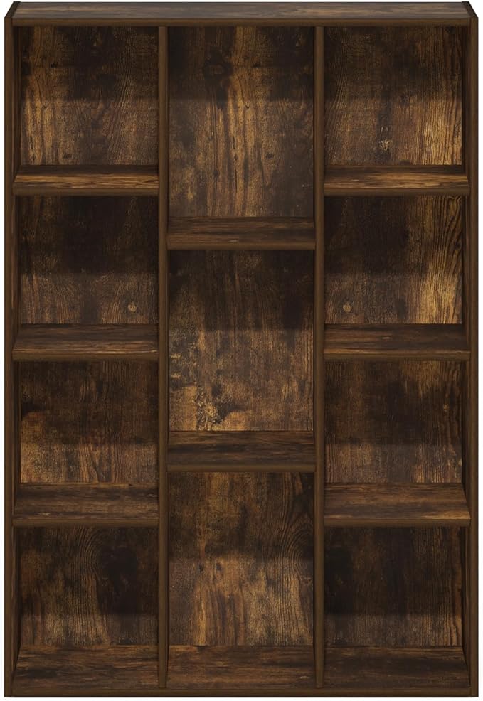 Furinno LUDER Book Shelf, 11-Cube Bookshelf, Reversible Bookcase, 9.4 x 29.1 x 41.7, Easy Assembly, for Living Room, Bedroom,