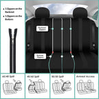 FH Group Car Seat Cover Full Set Striking Striped Car Seat Covers with Front Seat Covers and Rear Split Bench, Universal Fit 