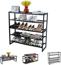 Jripae Shoe Rack Bamboo 5 Tier Shoe Organizer, Storage 20-25 Pairs for Closet Entryway, Stackable Large Tall Shoe Shelf Holde