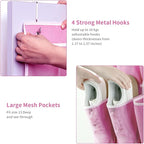 SAVERHO 35 Pockets Over the Door Shoe Organizer, Hanging Shoe Organizer for Door with 35 Mesh Pockets Large Capacity Shoe Han
