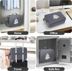 BALEINE Fireproof Document Box with Lock, Portable Fireproof Document Bag Waterproof Fire Proof File Boxes for Documents, Fil