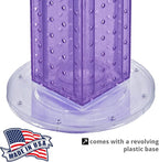 Azar Displays 700220-PUR Purple Pegboard Interlocking Counter Unit 4" x 13"On 9" Diameter Base