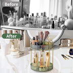 Asayuee 360 Rotating Makeup Organizer,2 Tier Large Capacity Make Up Organizers and Storage,Skincare Perfume Vanity Organizers