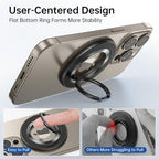 SYNCWIRE Magnetic Phone Ring Holder for MagSafe [2 Pack] - Magnet Cell Phone Grip Stand Finger Ring Kickstand Two-Sided Magnetic Compatible with iPhone 17 Pro Max 16 15 14 13 12 MagSafe Accessories