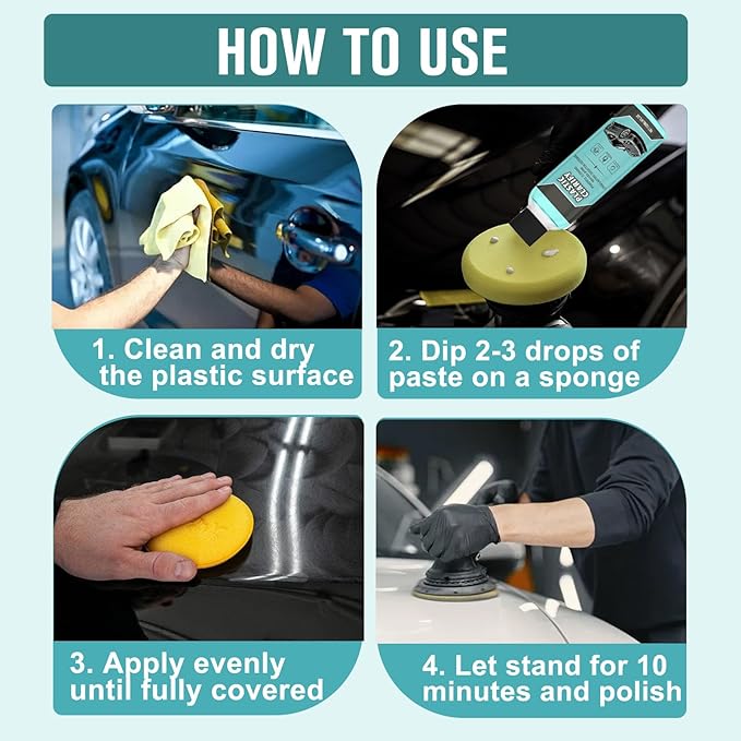 2PCS Plastic Clarify For Cars, Waterless Spray Wax, Plastic Clarify, All-In-One Detailer For Car Interiors & Exteriors, Plast