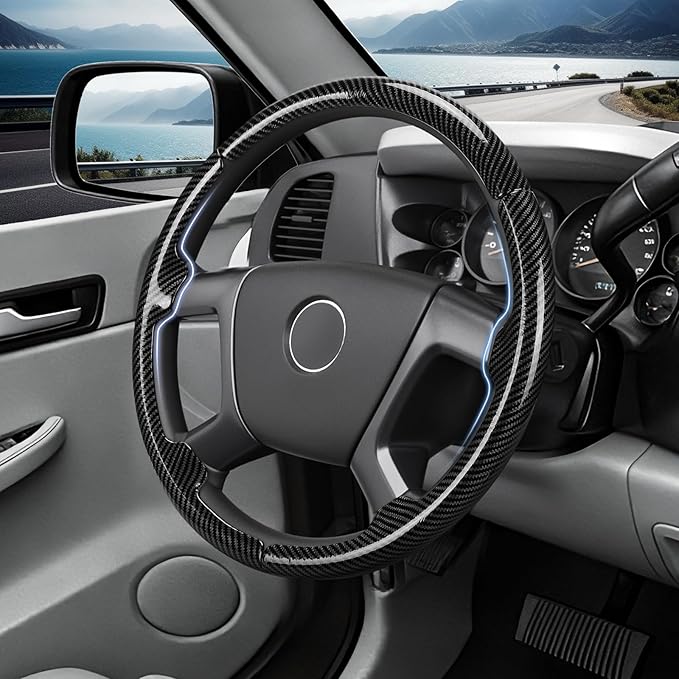 Steering Wheel Cover for Chevy Silverado 1500 GMC Sierra 1500 2007-2013/2500 3500 Chevrolet Tahoe Suburban Yukon (Yukon XL) 2007-2014/ Traverse 2009-2017/ GMC Sierra 2500HD 3500HD 2008-2014