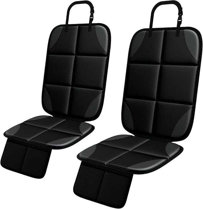 Car Seat Protector MHO+All 2 Pack Auto for Child Baby Car Seats - Large CarSeat Sit Savers Mat with Waterproof 600D Fabric & 