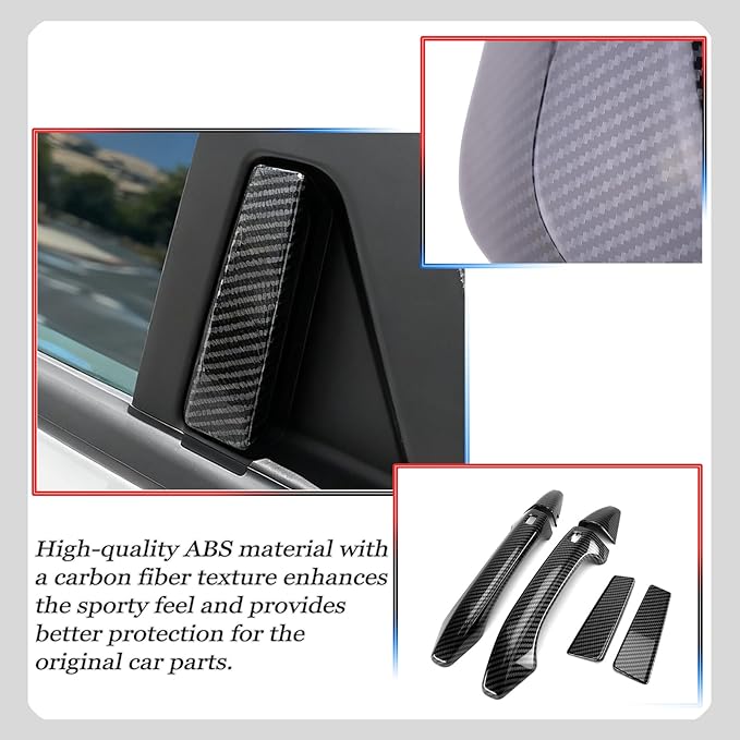 Car Exterior Door Handle Cover,for kia k4 2024 2025 2026,Car Exterior Door Handle Bowl Cover Protector，Car Sport Accessories - Carbon Fiber