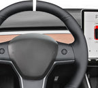 MEWANT Hand Stitched Steering Wheel Cover for Tesla Model 3 2017-2023 / Model Y 2020-2023 for Tesla Model 3/Y Accessories
