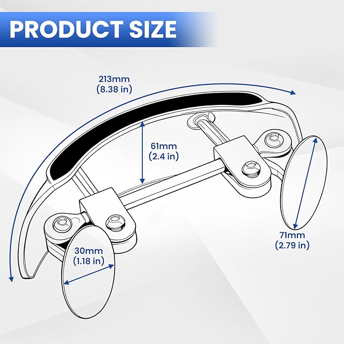 GUAIMI Motorcycle Mirrors 180 Degree Wide-angle Safety Rear View Mirror Blind Spot Side Mirror for Motorcycle, ATV/UTVs, Scooters, Cars, Aircrafts, Boats