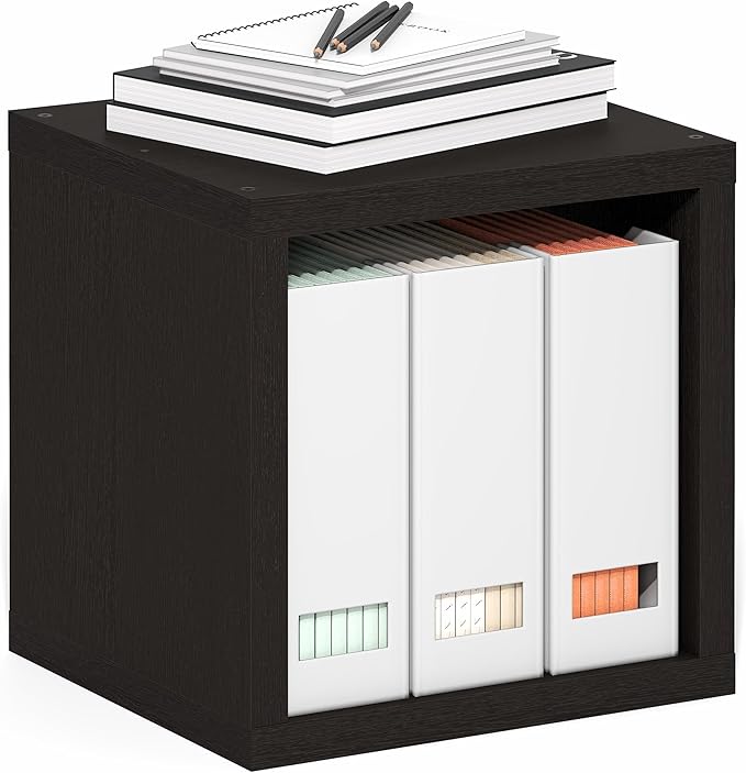 Furinno Cubicle Book Shelf, Stackable Bookshelf, Cube Storage Organizer Bookcase with Open Back, Extra Thick, 15.8" x 15.8" x