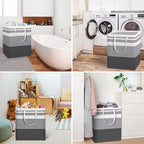 HomeHacks 3-Pack Large Laundry Basket, Waterproof, Freestanding Laundry Hamper, Collapsible Tall Clothes Hamper with Extended