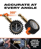 Tire Pressure Gauge - (0-60 PSI) Heavy Duty, Certified ANSI Accurate with Large 2 Inch Easy to Read Glow Dial, Low - High Air Pressure Gauge. Tire Gauge for Car and Trucks Tires by Vondior