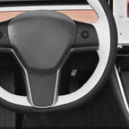 MEWANT Tesla Model 3/Model Y Hand Stitched Steering Wheel Cover for Tesla Model 3 2017-2023 / Model Y 2020-2023 for Tesla Model 3/Y Accessories(3D Style)