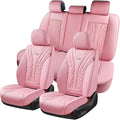 Coverado Car Seat Covers Full Set, 5 Seats Front Seat Cover and Back Seat Covers for Cars, Automotive Seat Covers Nappa Leath