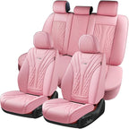 Coverado Car Seat Covers Full Set, 5 Seats Front Seat Cover and Back Seat Covers for Cars, Automotive Seat Covers Nappa Leath