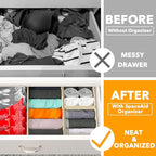 SpaceAid Drawer Organizer Clothes, 12 Pack Dresser Organizer Bins for Nursery, Closet Organization and Storage Dividers for C