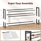 FAVOOSTY 3-Tier Expandable Shoe Rack, Adjustable Shoe Shelf Storage Organizer Space Saving Metal Free Standing Shoe Rack for 
