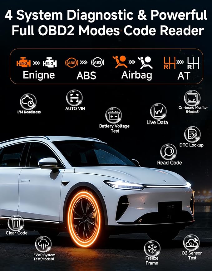 OBD2 Scanner,THINKCAR 641 Wireless Car Scanner Diagnostic Tool,Auto Scan Tool ABS/SRS/Transmission/Engine,2026 10 Resets Code