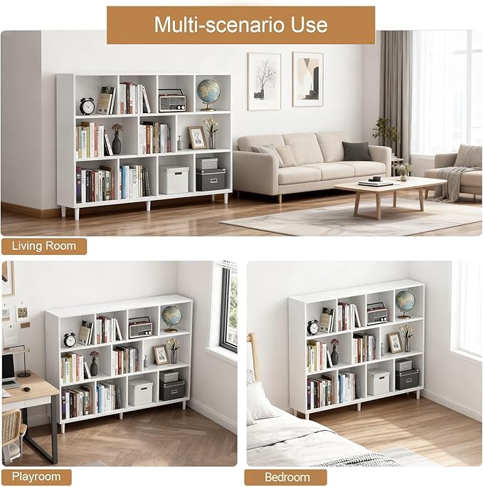 11 Cube Storage Organizer | Book Storage|Wide Bookshelf |Wooden Bookshelves -Cubic Storage Cabinet（Storing Books,Toys & More 