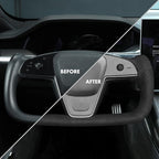 MEWANT Steering Wheel Cover for Yoke Style Steering Wheel for Tesla Model S 2021-2023 / Model X 2021-2023 Hand-Stitched Steering Wheel Wrap