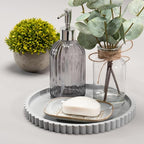 HighHerz Silicone Bathroom Countertop and Vanity Tray, Round Silicone Bathroom Tray, Modern Bathroom Decor, Coffee Table Deco