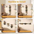 Cowboy Hat Rack Wall Mount, Solid Wood Arrow Design 6 Pieces, Cowboy Hat Holder, Western Decor, Hat Organizer Storage, Hat Ha