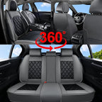 Coverado Seat Covers Full Set, Faux Leather Seat Covers for Car, Waterproof Car Seat Protectors 5 Seats, Automotive Seat Cove