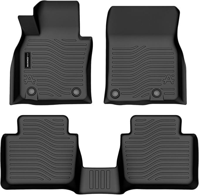 Auxko All Weather Floor Mats Fits for Mazda CX-50 2026 2025-2023 Not for Hybrid TPE Rubber Liners CX50 Accessories All Season Guard Odorless Anti-Slip Mats for 1st & 2nd Row Black