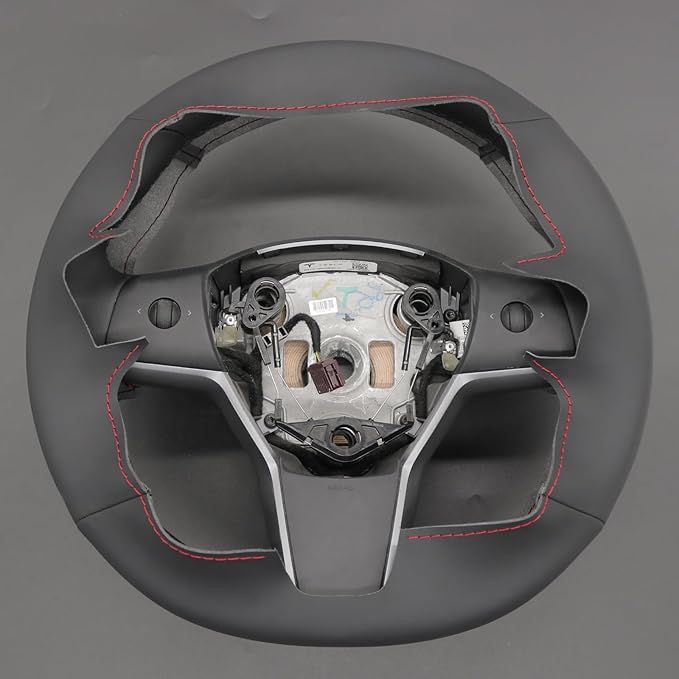 MEWANT Tesla Model 3/Model Y Hand Stitched Steering Wheel Cover for Tesla Model 3 2017-2023 / Model Y 2020-2023 for Tesla Model 3/Y Accessories