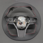 MEWANT Tesla Model 3/Model Y Hand Stitched Steering Wheel Cover for Tesla Model 3 2017-2023 / Model Y 2020-2023 for Tesla Model 3/Y Accessories