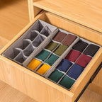 Qozary 3 Pack Sock Underwear Drawer Organizer Dividers, Collapsible Cabinet Closet Storage Boxes for Clothes, Socks, Lingerie