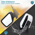 Left Driver Side Mirror Compatible With 2021-2026 Ford F150 With Manual Folding Power Glass Heated Blind Spot Turn Signal Light Puddle Light Chrome Replace#ML3Z17683SA(11Pins)