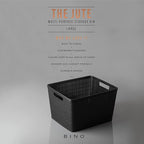 BINO | Woven Plastic Basket | Large (Black), 3-Pack | THE JUTE COLLECTION | Home Organization, Space - Saving Storage, Stylis