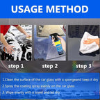 Car Coating Spray Set, Quick Effect Coating Agent, Quickly Coat Car Wax, Scratch Wax Polish Spray Extremely Hydrophobic, Oil Film Emulsion Glass Cleaner (1PCS+Sponge+Cloth)